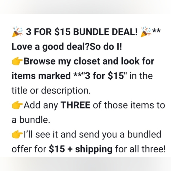 3 for$15 Bundle Offer - Picture 1 of 1